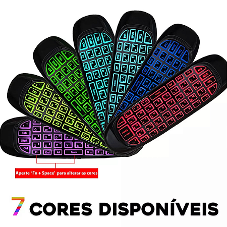 Controle Mini Teclado Air Mouse Wireless Sem Fio Android Tv
