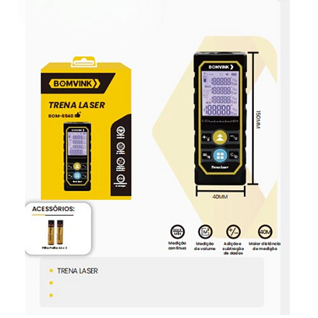 Trena Laser Digital De Alta Precisão Profissional  40m