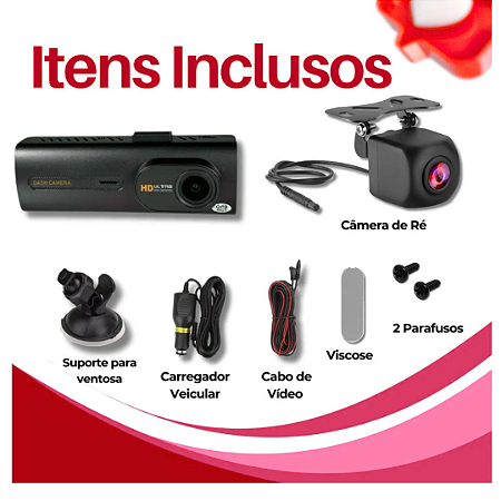Câmera Painel Frontal Interna E Ré, Wifi Carro 2.5k Quad Hd