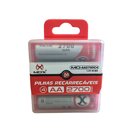 Pilha Mox AARecarregável MO-AA2700c4 Cilíndrica