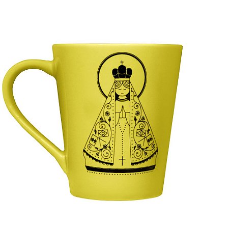 Caneca Nossa Senhora Aparecida Amarela