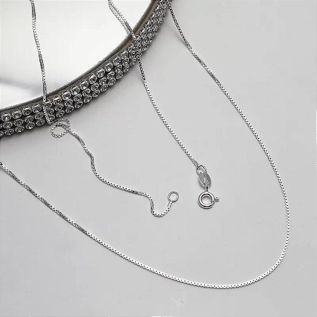 Corrente Prata 925 Veneziana 80cm 0,8mm