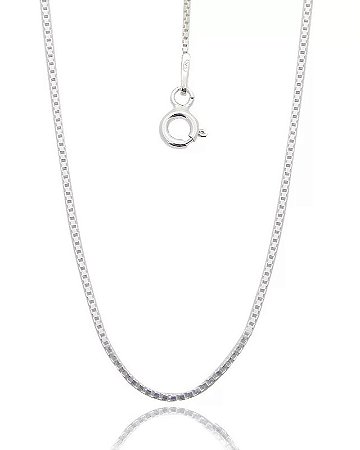 Gargantilha Prata Veneziana 40+5cm Com Alongador Prata 925