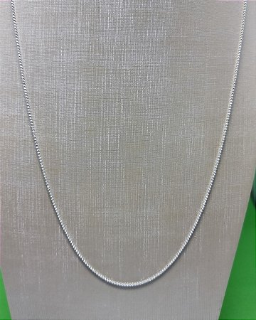 Corrente Prata 60 Cm Bolinha Diamantada 1,2 Mm