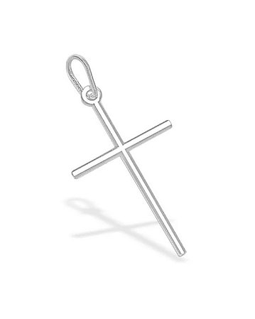 Pingente Prata Cruz Palito 30x20mm