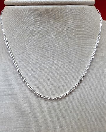 Gargantilha Prata 32 + 10cm Corações