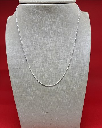 Corrente Prata 50 Cm Cingapura 1,4 Mm