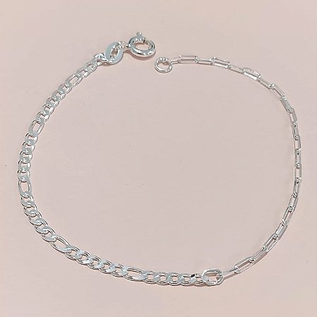 Pulseira Prata 18 Cm Corrente 4x1 E Cartier