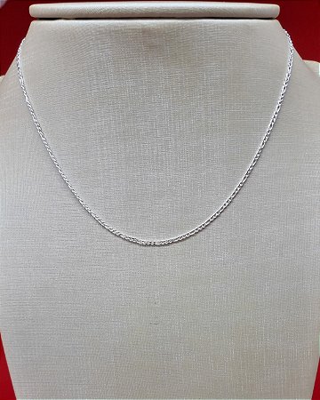 Gargantilha Prata 40 Cm Elo 3x1 1.6mm
