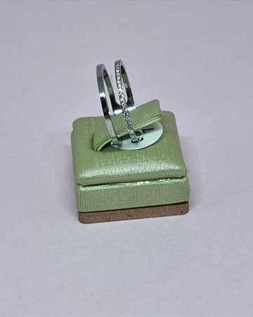 Anel De Aço Duplo Sendo Um Liso E Outro Com Zircônia