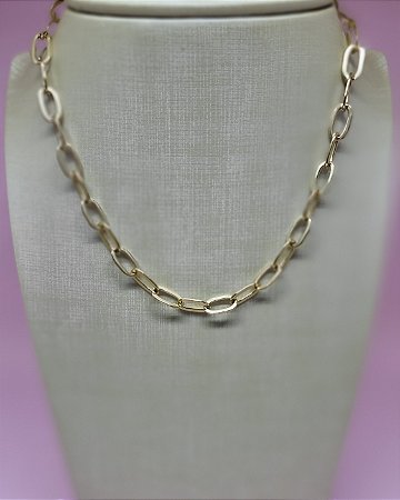 Colar Elo Oval 45cm + 5cm De Extensão