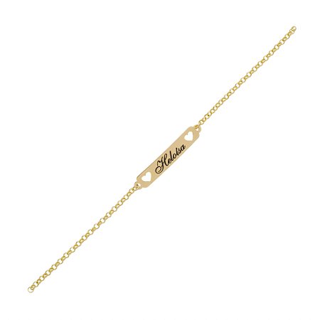 Pulseira Infantil com Plaquinha Personalizada com Nome