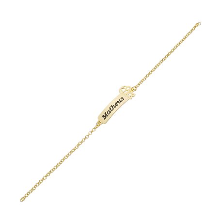 Pulseira Infantil com Plaquinha Personalizada em Resina
