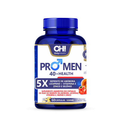 Pro Men 40+ 60 cápsulas (Semente de Abóbora com Licopeno, Vit E, Zinco e Selênio)