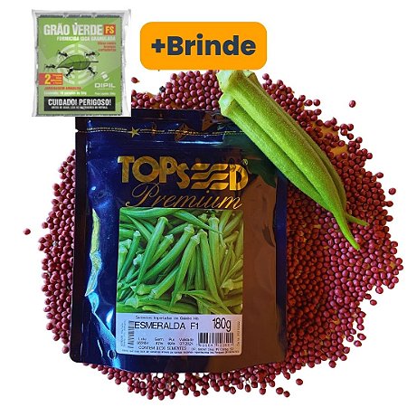 Sementes de Quiabo Esmeralda F1 Hibrido Topseed - 10 mil sementes + Brinde