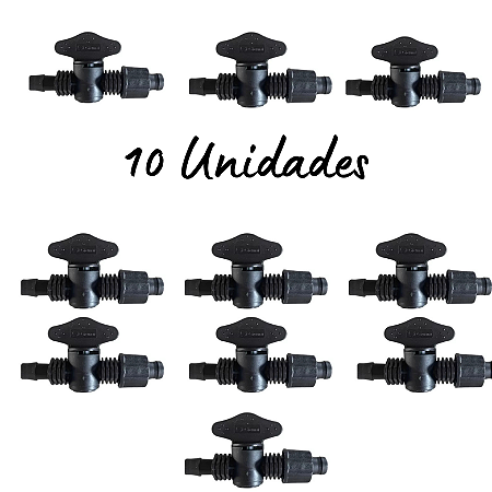 Registro Inicial Mangueira De Gotejamento 16mm + chula -  Kit 10 Peças