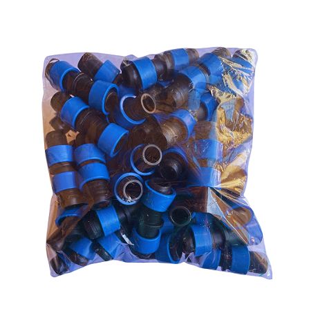 CONECTOR UNIÃO COM ANEL AZUL 16MM - 50UNIDADES