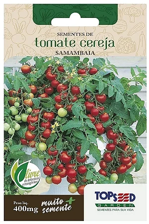 SEMENTES DE TOMATE CEREJA (SAMAMBAIA) Topseed Garden Único