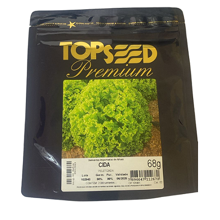 Sementes De Alface Crespa Cida  Peletizada Topseed Premium