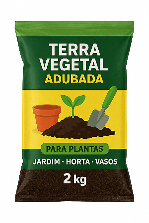 Terra para plantio vaso jardim adubada - 2 kg PRONTO USO