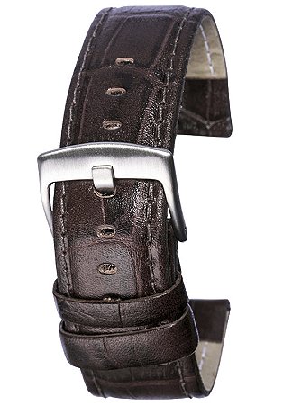 PULSEIRA DE COURO CROCO MARROM