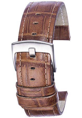 PULSEIRA DE COURO CROCO HAVANA