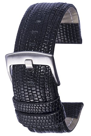 PULSEIRA DE COURO LIZARD PRETO