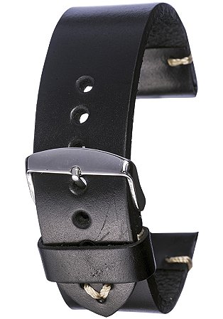 PULSEIRA DE COURO SOLETA PRETA