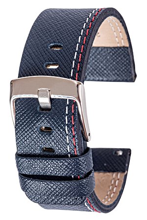 PULSEIRA DE COURO PALHA AZUL TROCA RÁPIDA