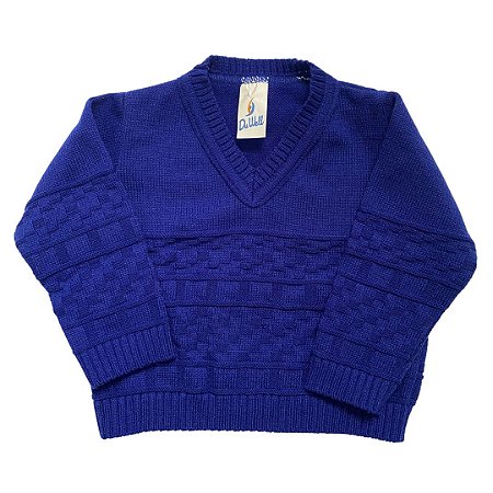 Suéter tricot azul bic