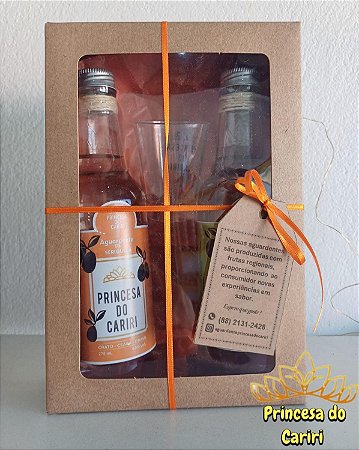 Kit para presente Aguardentes Princesa do Cariri | 275mL + Copo dose