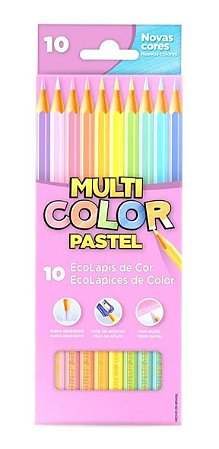 Lápis De Cor Pastel Multicolor Caixa Com 10 Cores