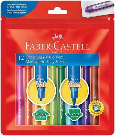 Caneta Hidrocor C/12 Faber-castell Vai E Vem