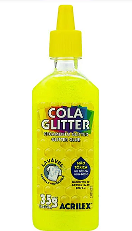 Cola Glitter Amarela Neon