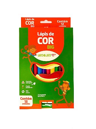 Lápis de Cor Leo&Leo – 12 Cores Big