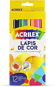 Estojo de Lápis de Cor 12 Cores Sextavado -Acrilex
