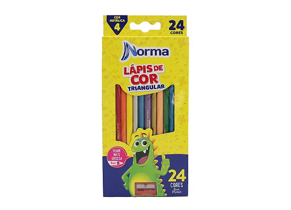 Caixa de Lápis de Cor com 24 Cores da Norma