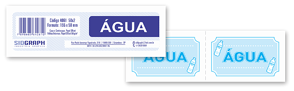 Fichas para Quermesse de Água – 50 Unidades (155x55mm)