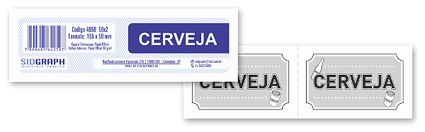 Fichas para Quermesse de Cerveja – 50 Unidades (155x55mm)