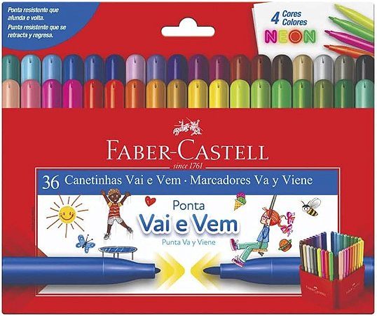 Caneta Hidrocor C/36 Faber-Castell Vai E Vem