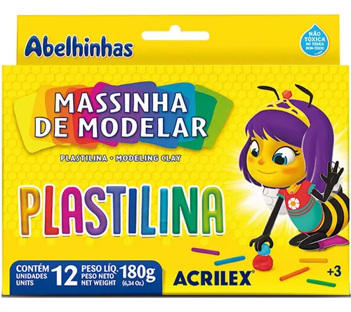 Massinha de Modelar Plastilina 12 Cores