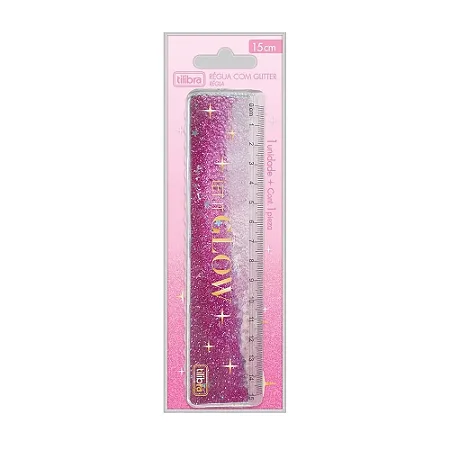 Régua de 15 cm Tilibra com Glitter "Let it Glow"
