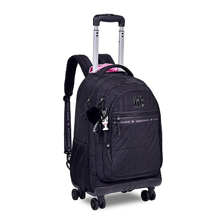 Mochila com Rodinhas 360° Rebecca Bonbon – Preta