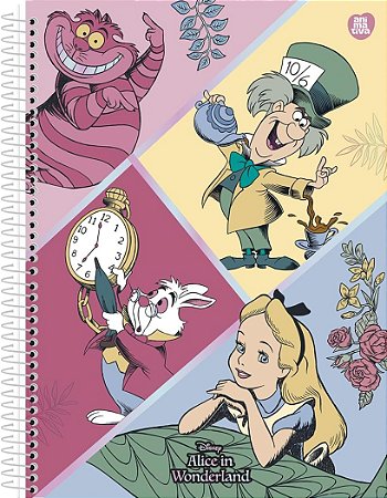 Caderno 10 matérias Disney Alice no país das maravilhas
