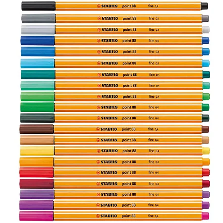 Caneta Stabilo Point 88 0.4 - Cores diversas
