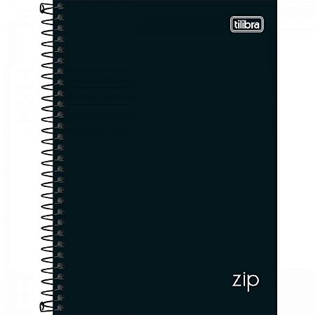 Caderno Espiral Zip 1/4 Preto - 160 folhas