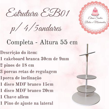 Estrutura EB01 p/ 4/5 andares c/ pino de ajuste na lateral