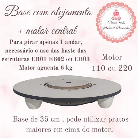 Base com alojamento p/ motor + Motor central