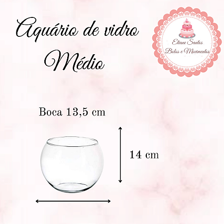 Aquário Médio - 14 cm , boca 13,5 cm