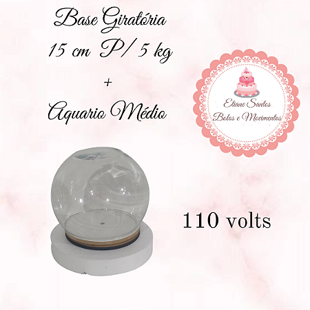 Base Giratória de 15 cm p/ 10 kg+ Aquário Médio